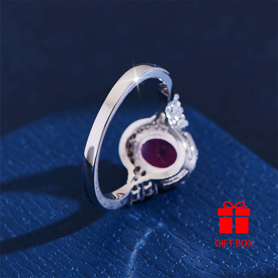 Red Cubic Zirconia Wedding Ring - Durable & Sparkling